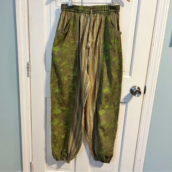 Siddhartha Made in Nepal 100% Cotton Harem Lantern Pants Small Hippie Festival - Picture 2 of 12